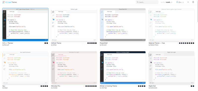 VSCodeのWeb上からテーマインストール1