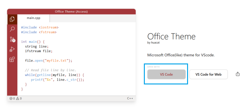 VSCodeのWeb上からテーマインストール