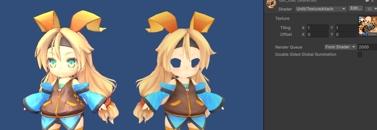 ユニティちゃんでShader学習③、テクスチャを反映